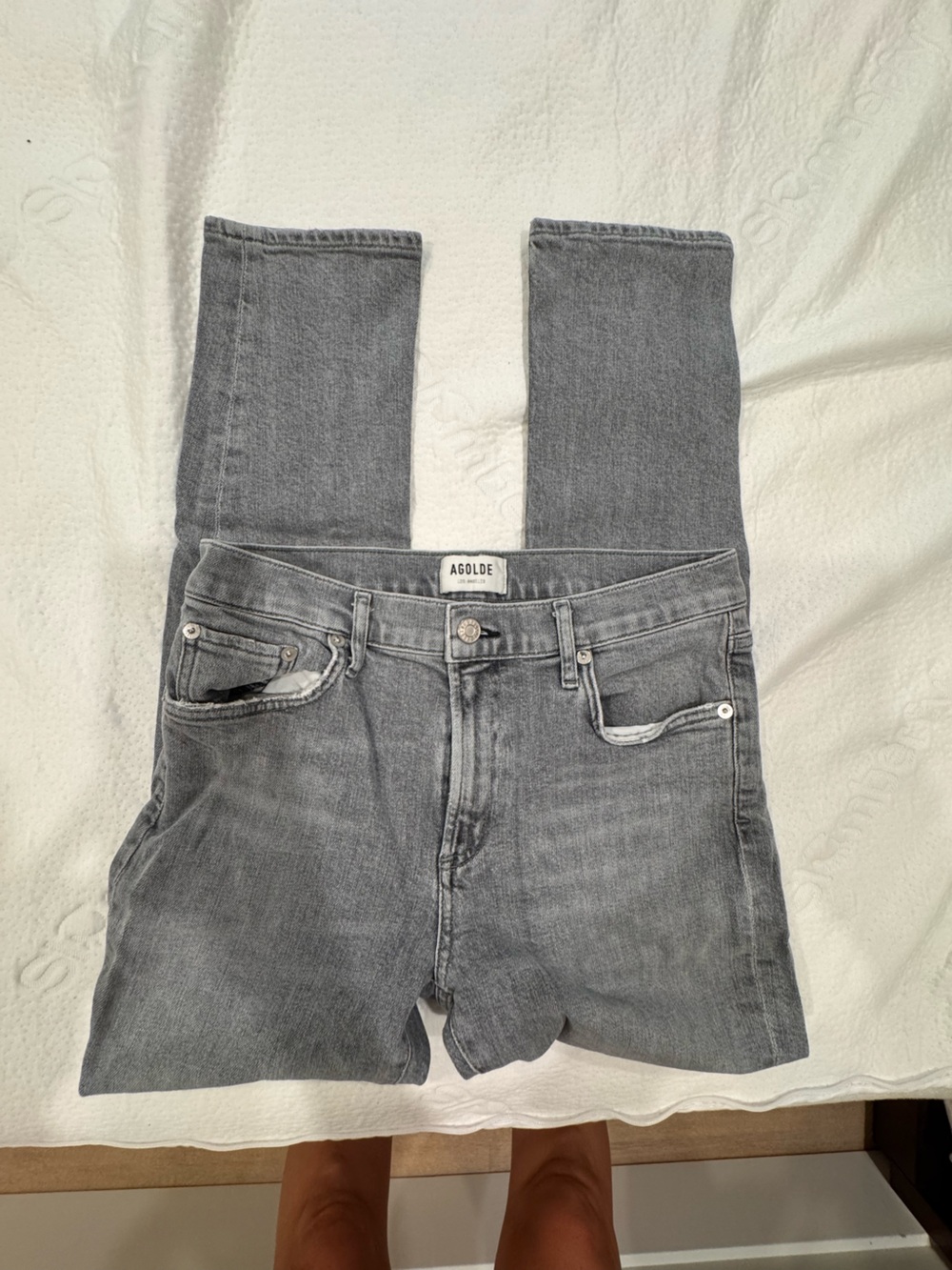 Agolde Gray High-Rise Skinny Jeans - Vintage Wash
